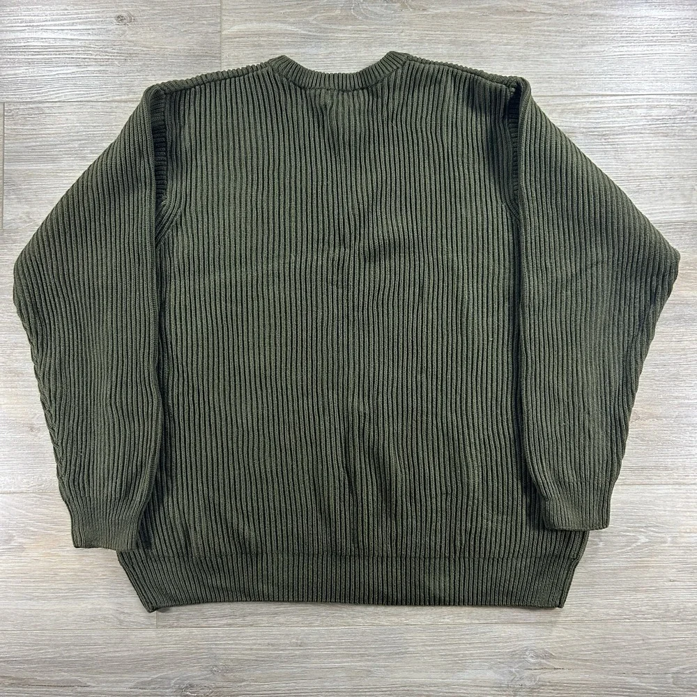 LL Bean Sweater Mens XXL Olive Cotton Chunky Knit Crewneck Australia‎ Heritage